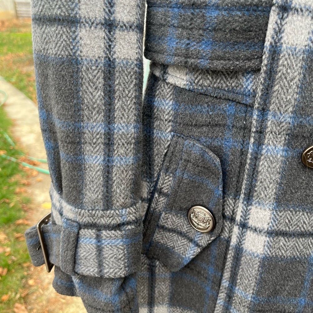 🔥 Womens Plaid Peacoat Size Medium - Picture 4 of 8